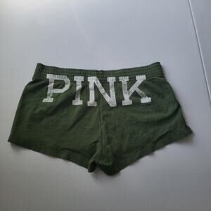 Y2K PINK Victoria's Secret Shorts Womens Small Green Sweat Lounge McBling Lounge